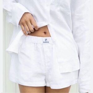 Parke White Linen Boxer Short